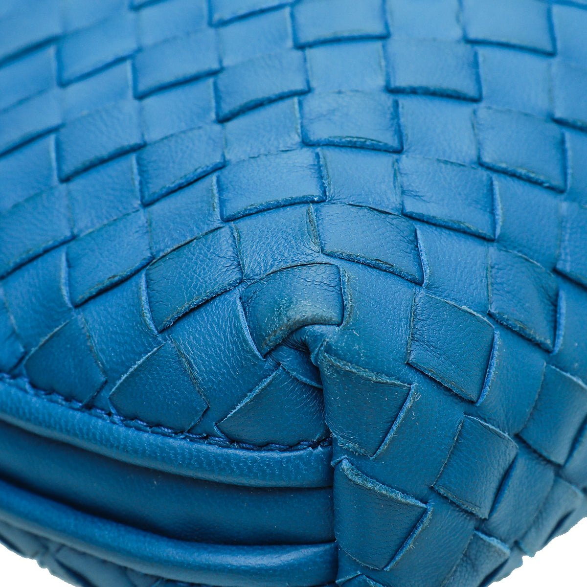 Bottega Veneta Blue Intrecciato Nappa Nodini Crossbody Bag