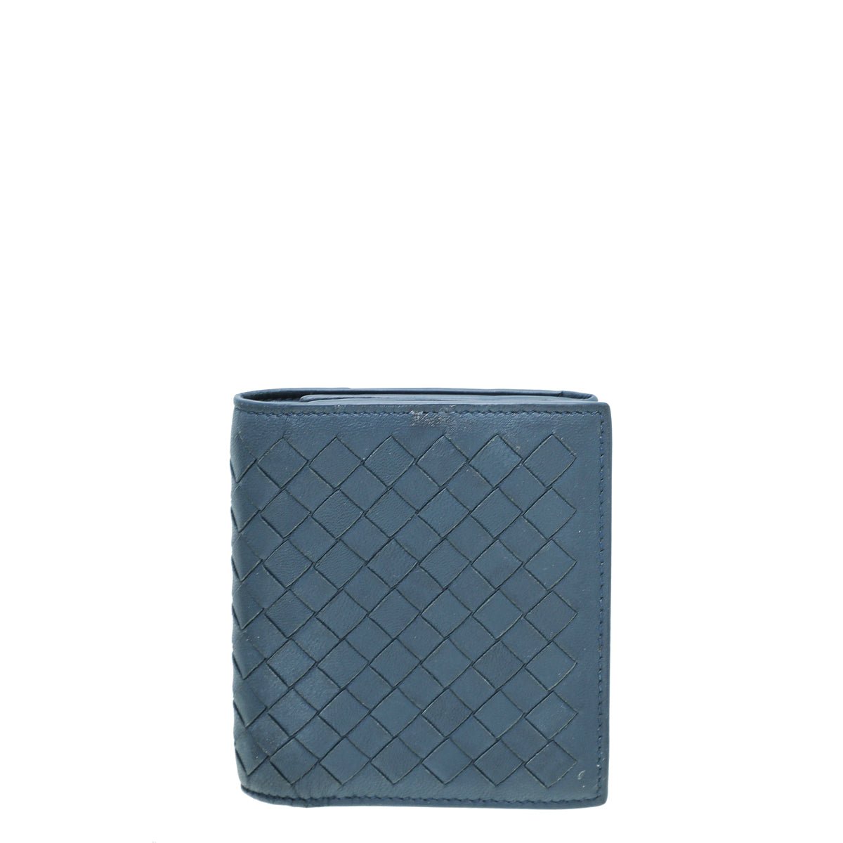 Bottega Veneta Blue Intrecciato Trifold Wallet