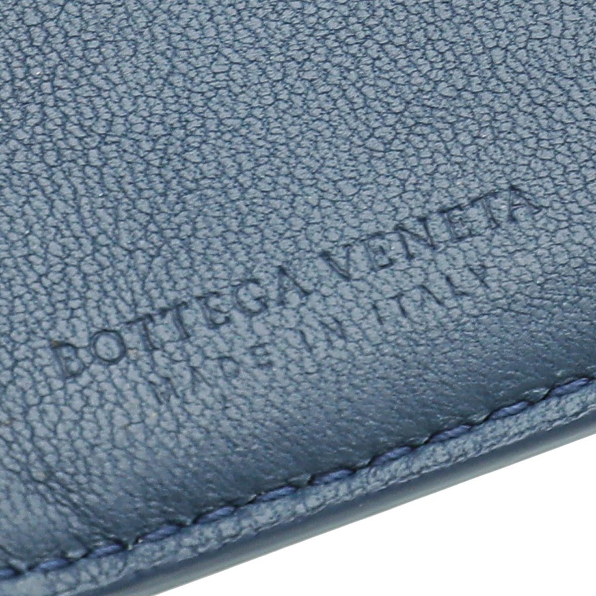 Bottega Veneta Blue Intrecciato Trifold Wallet