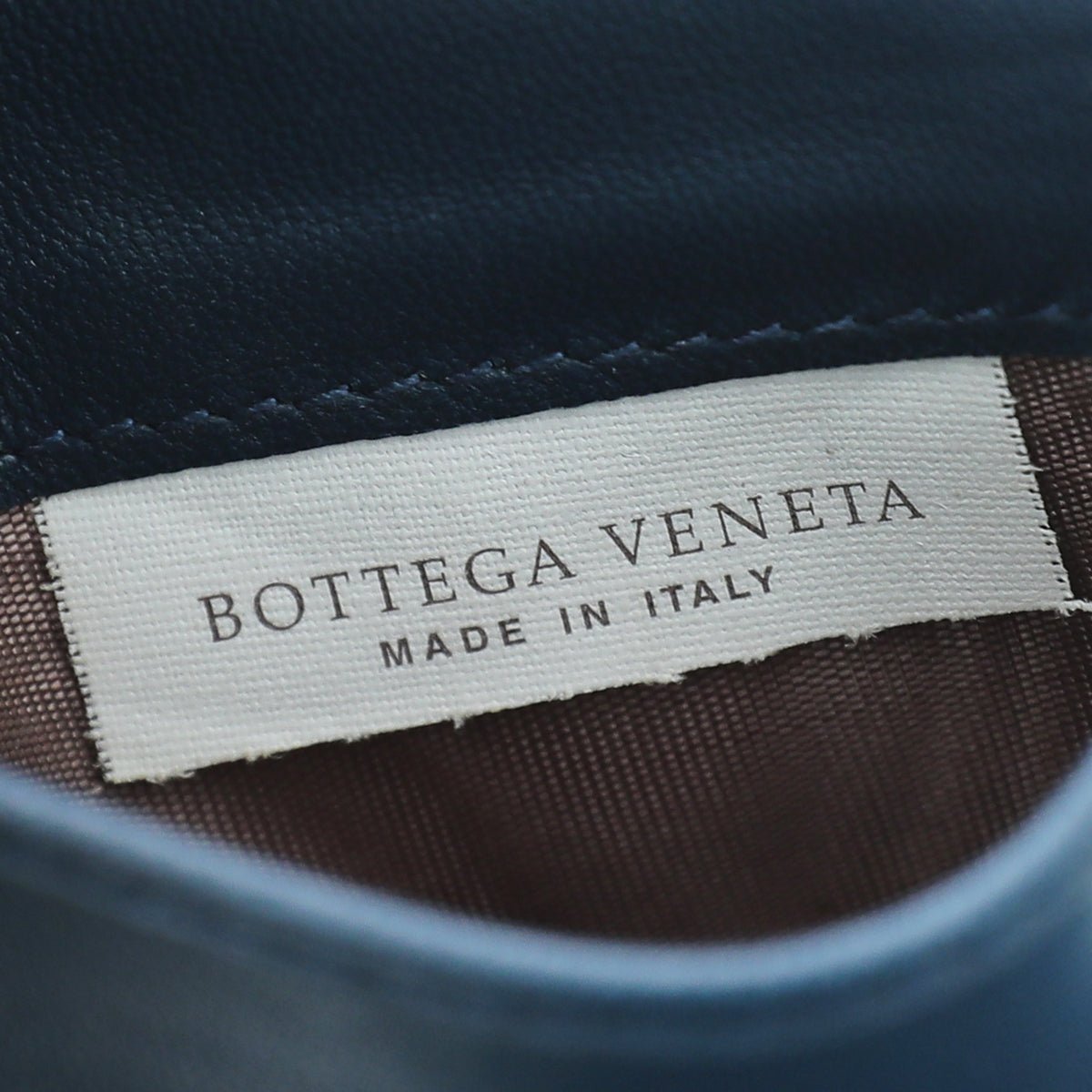 Bottega Veneta Blue Intrecciato Trifold Wallet