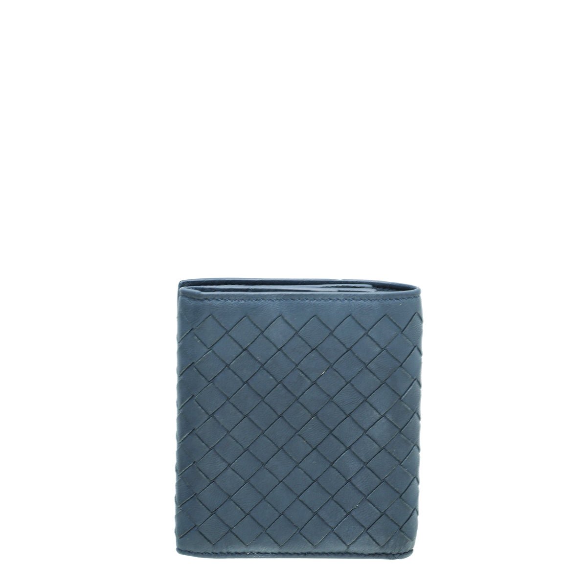 Bottega Veneta Blue Intrecciato Trifold Wallet