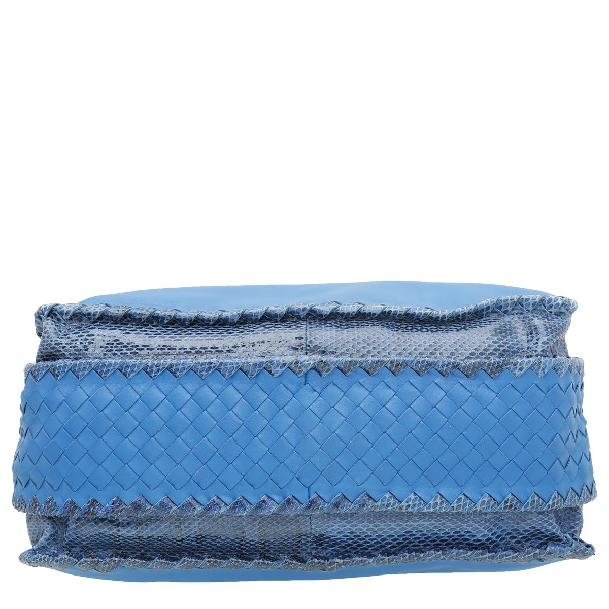 Bottega Veneta Blue Snakeskin Frame Bag