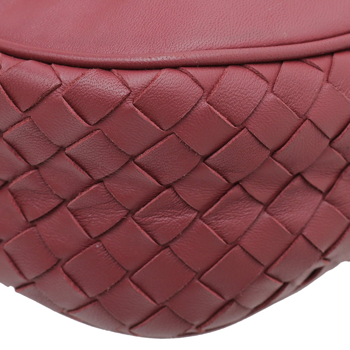 Bottega Veneta Burgundy Intrecciato Nappa Nodini Crossbody Bag