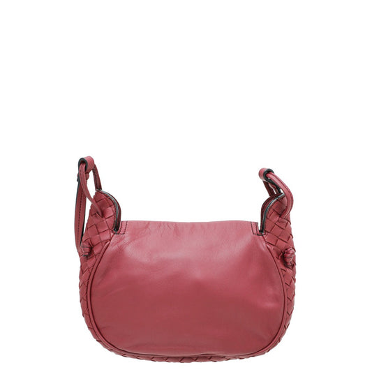 Bottega Veneta Burgundy Intrecciato Nappa Nodini Crossbody Bag