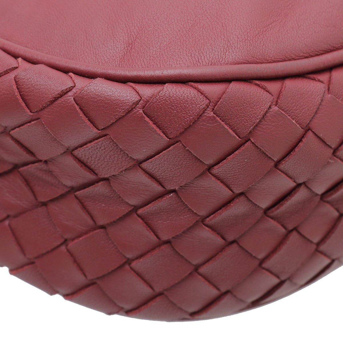 Bottega Veneta Burgundy Intrecciato Nappa Nodini Crossbody Bag