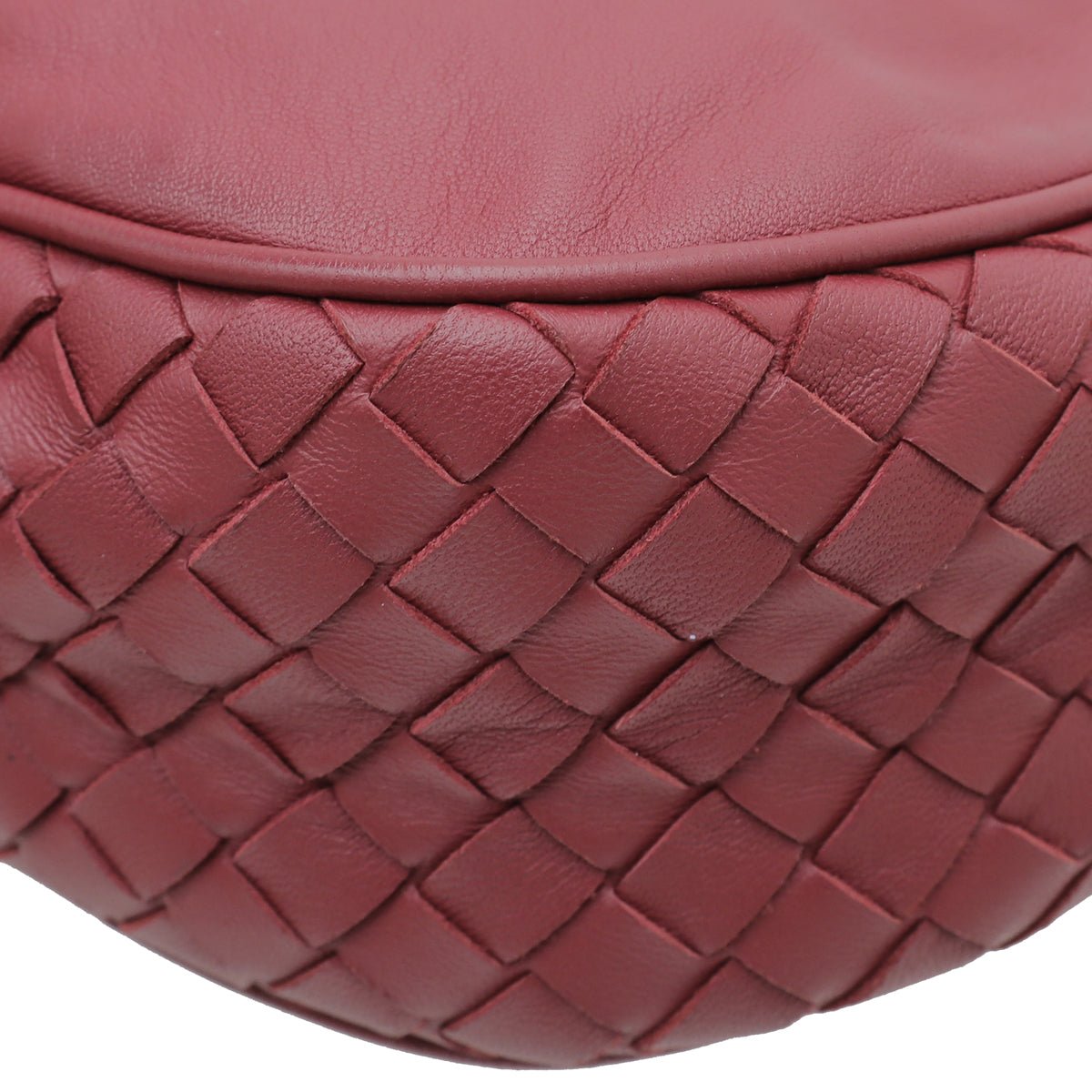 Bottega Veneta Burgundy Intrecciato Nappa Nodini Crossbody Bag