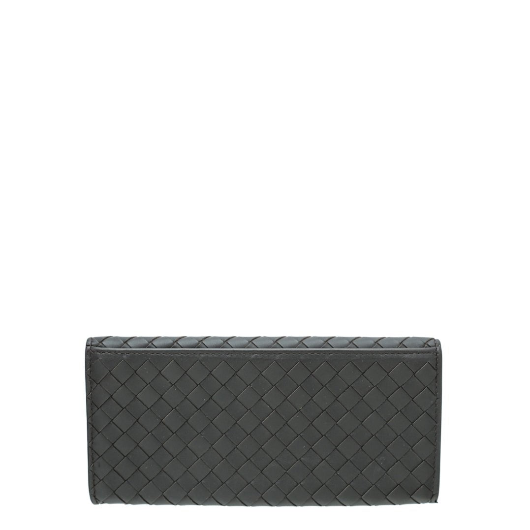 Bottega Veneta Chocolate Intrecciato Yen Wallet