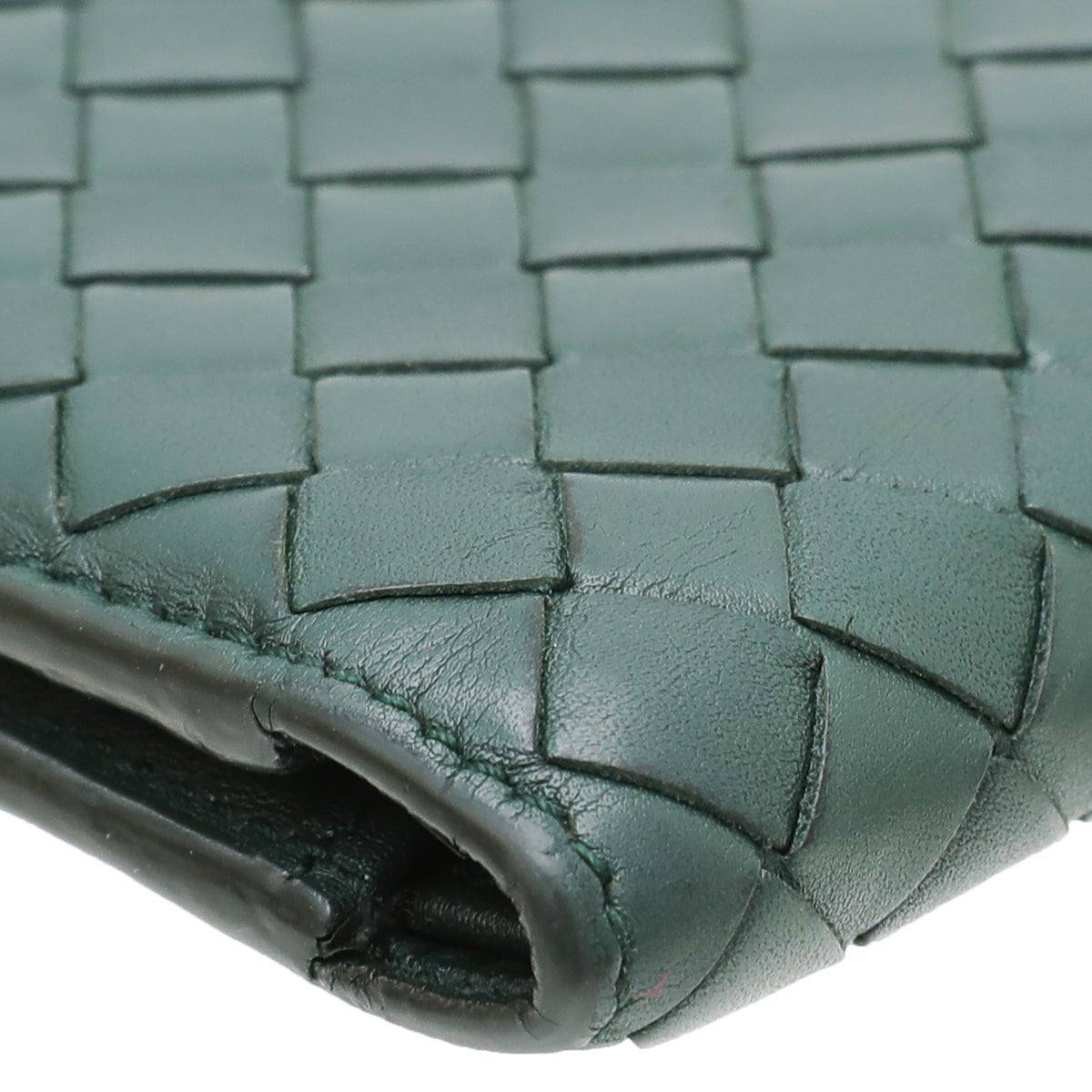 Bottega Veneta Dark Green Intrecciato Men Wallet