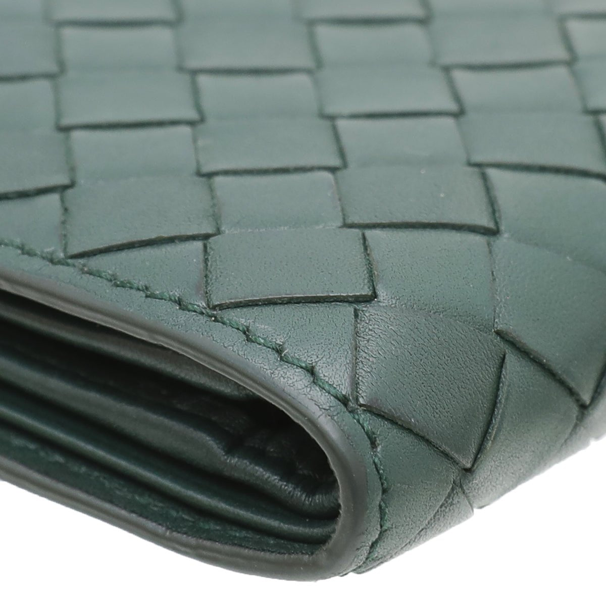 Bottega Veneta Dark Green Intrecciato Men Wallet