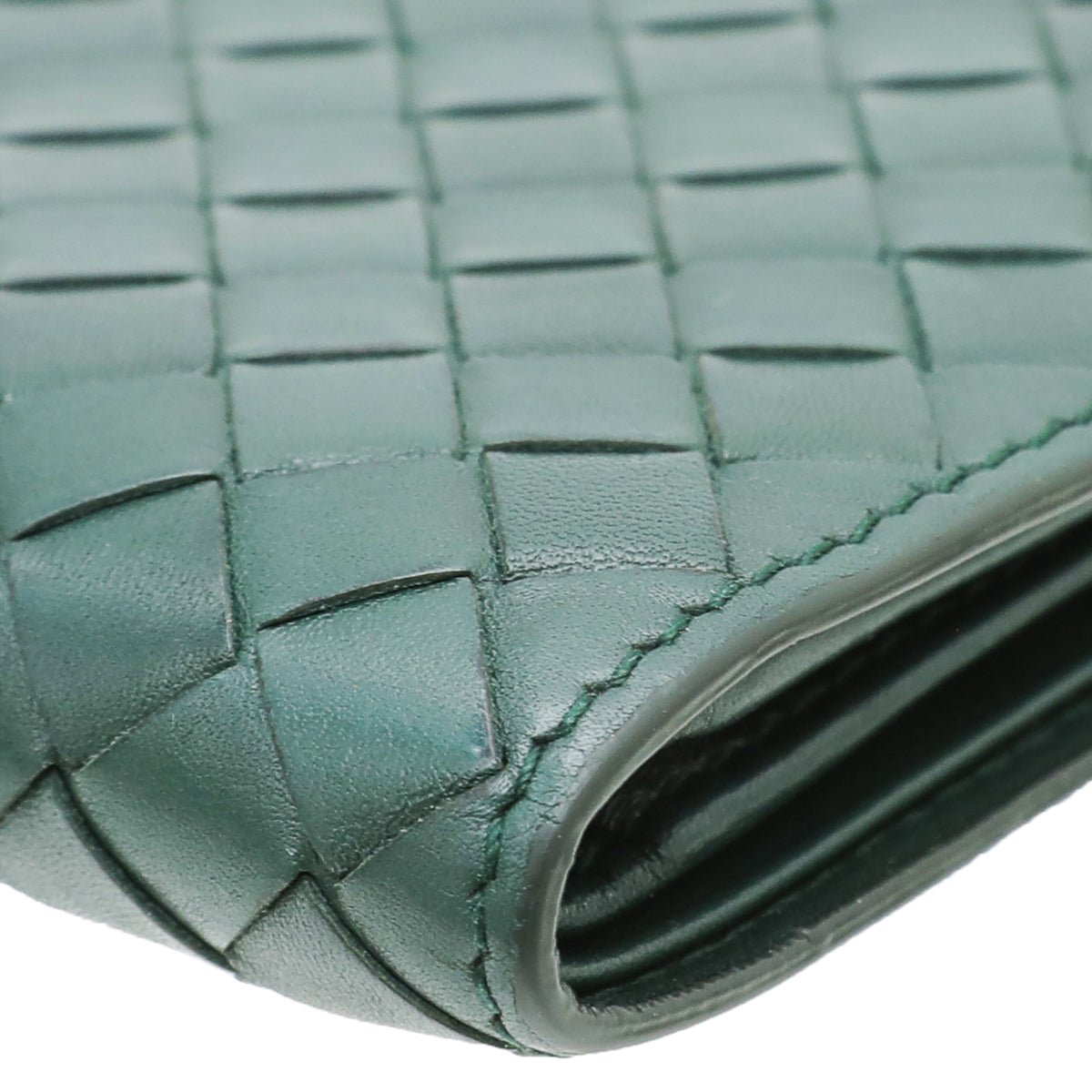 Bottega Veneta Dark Green Intrecciato Men Wallet