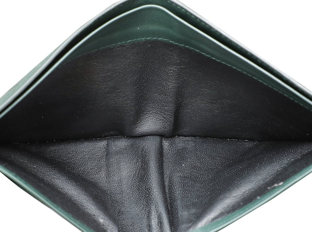 Bottega Veneta Dark Green Intrecciato Men Wallet