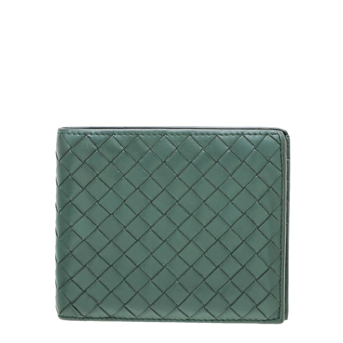 Bottega Veneta Dark Green Intrecciato Men Wallet