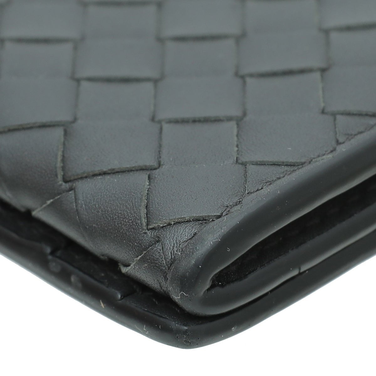 Bottega Veneta Dark Grey Intrecciato Yen Wallet