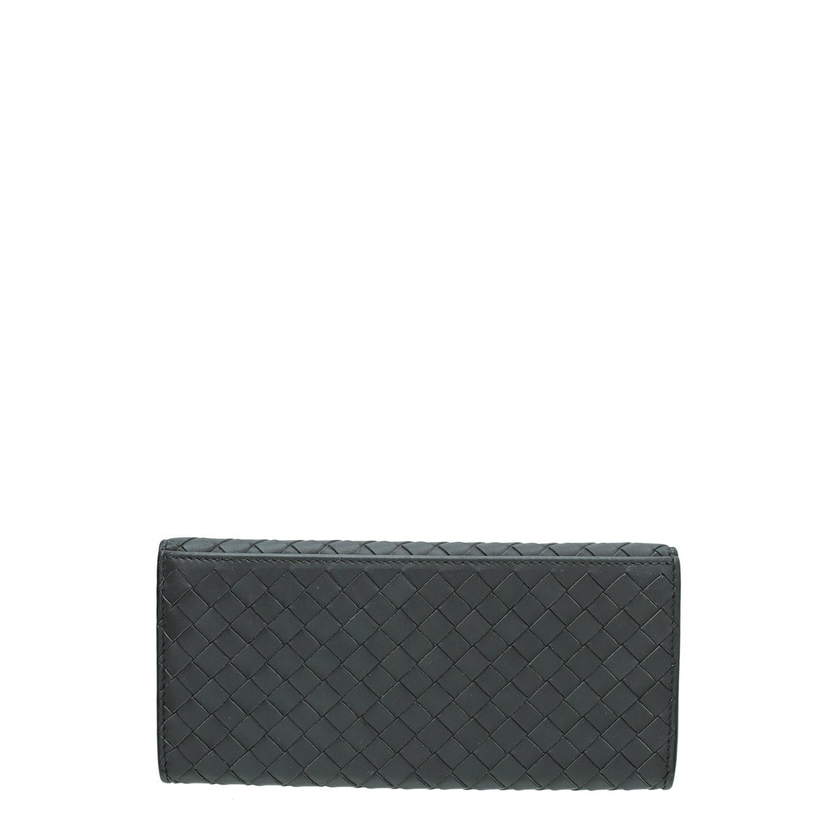 Bottega Veneta Dark Grey Intrecciato Yen Wallet