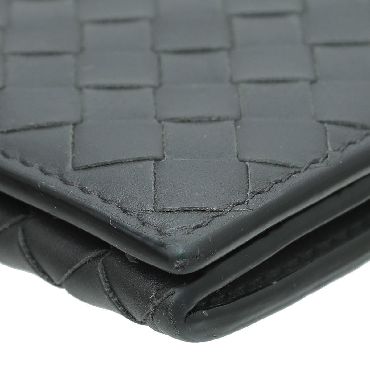 Bottega Veneta Dark Grey Intrecciato Yen Wallet