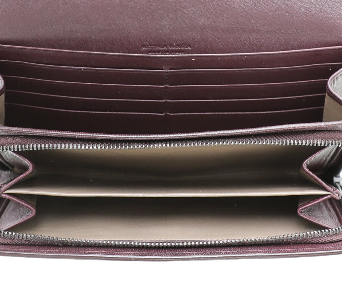 Bottega Veneta Dark Violet Intrecciato Nappa Flap Continental Wallet