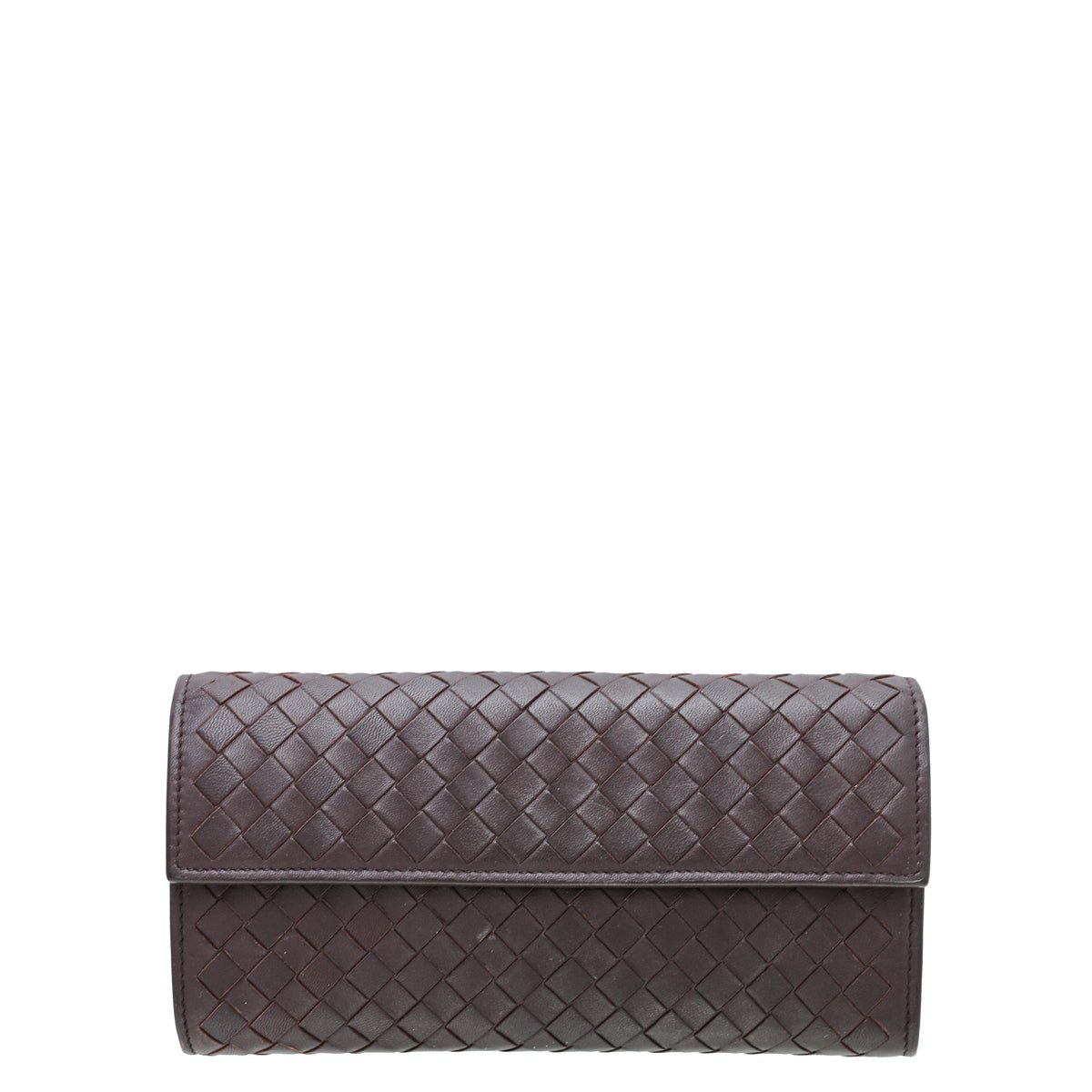 Bottega Veneta Dark Violet Intrecciato Nappa Flap Continental Wallet