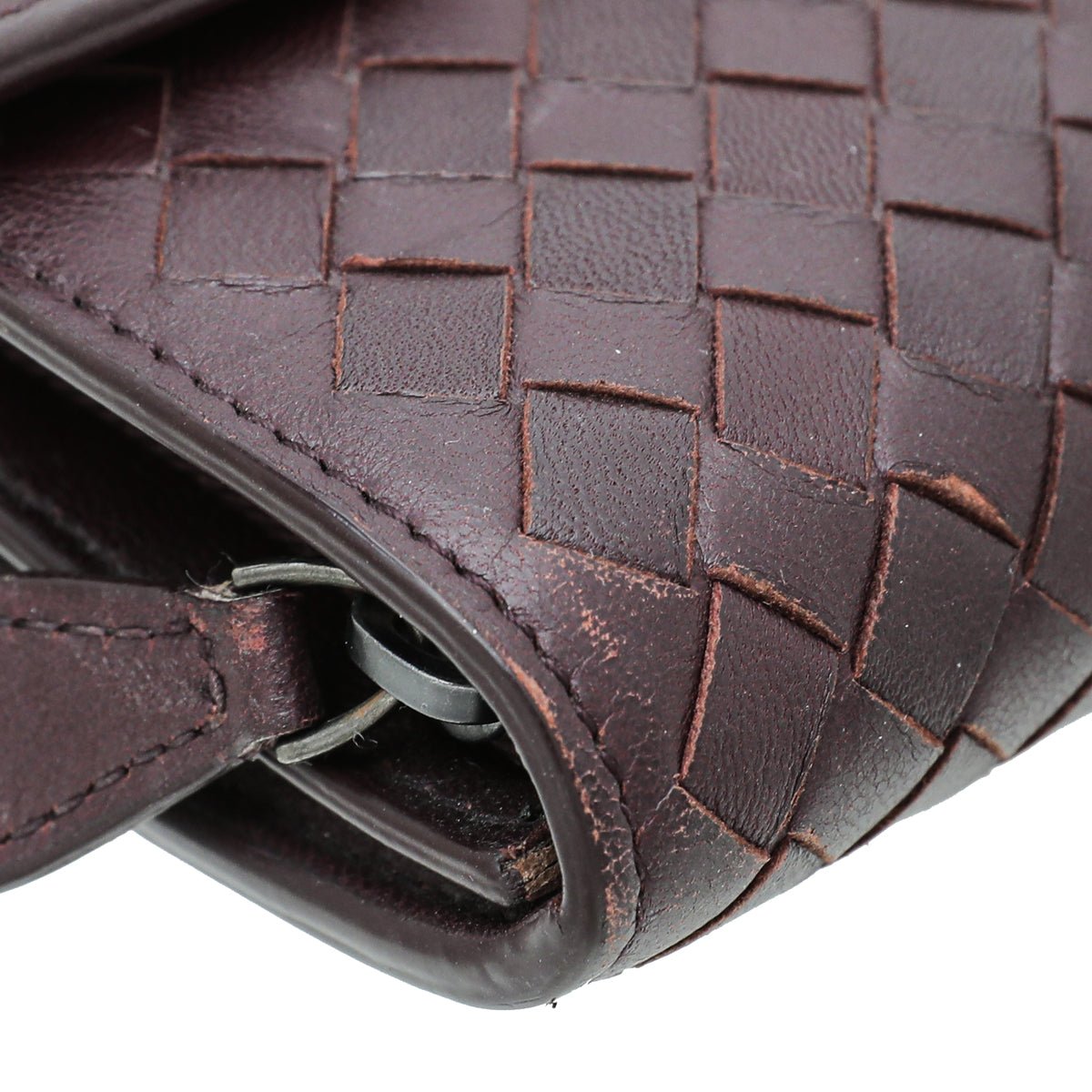 Bottega Veneta Dark Violet Intrecciato Nappa Flap Continental Wallet