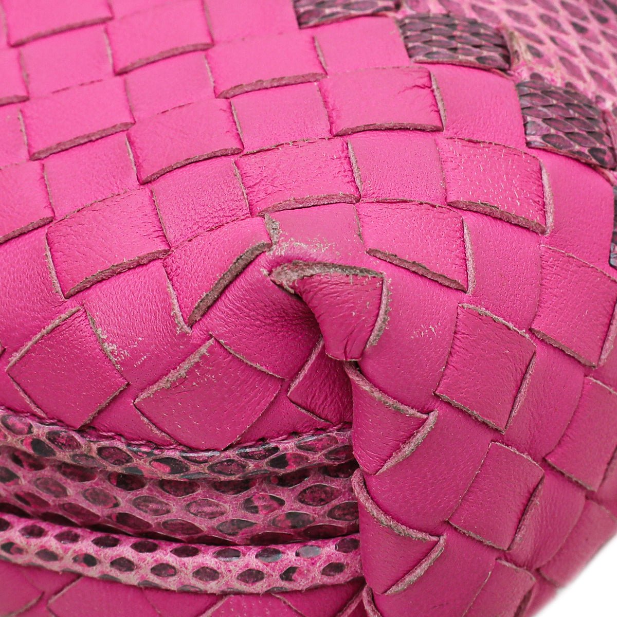 Bottega Veneta Fuchsia Intrecciato Crossbody Bag