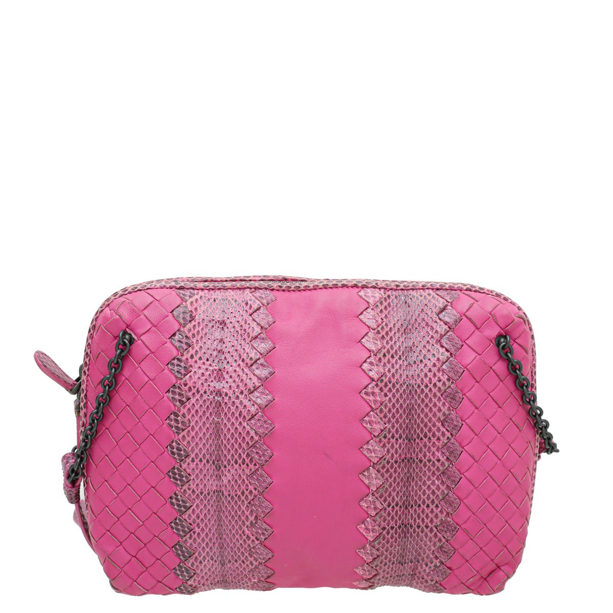 Bottega Veneta Fuchsia Intrecciato Crossbody Bag