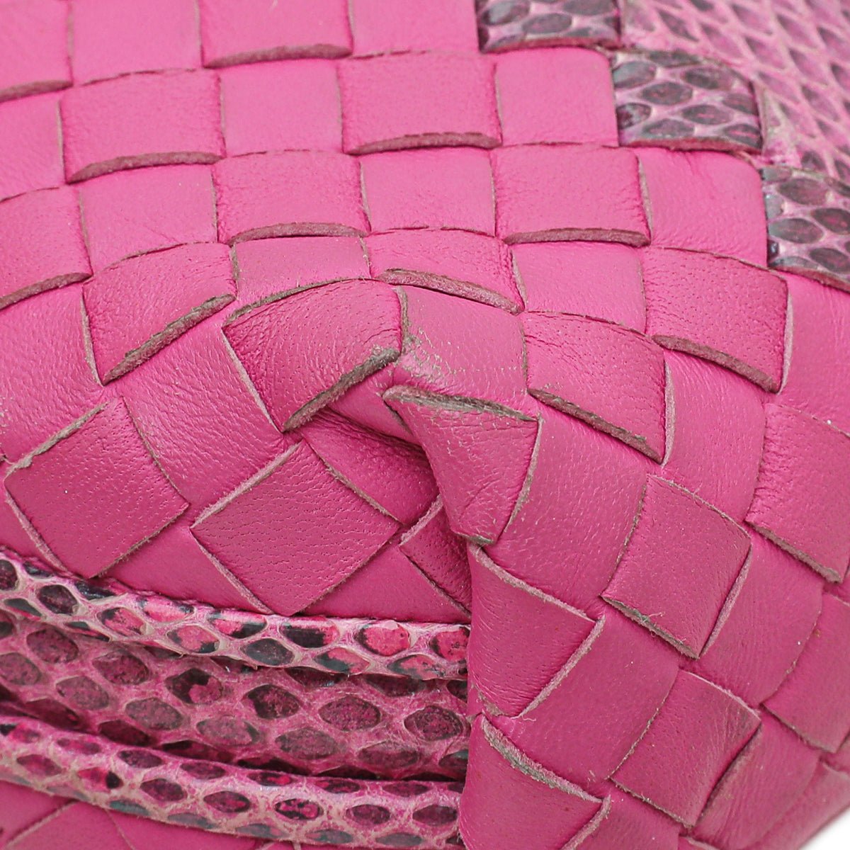 Bottega Veneta Fuchsia Intrecciato Crossbody Bag