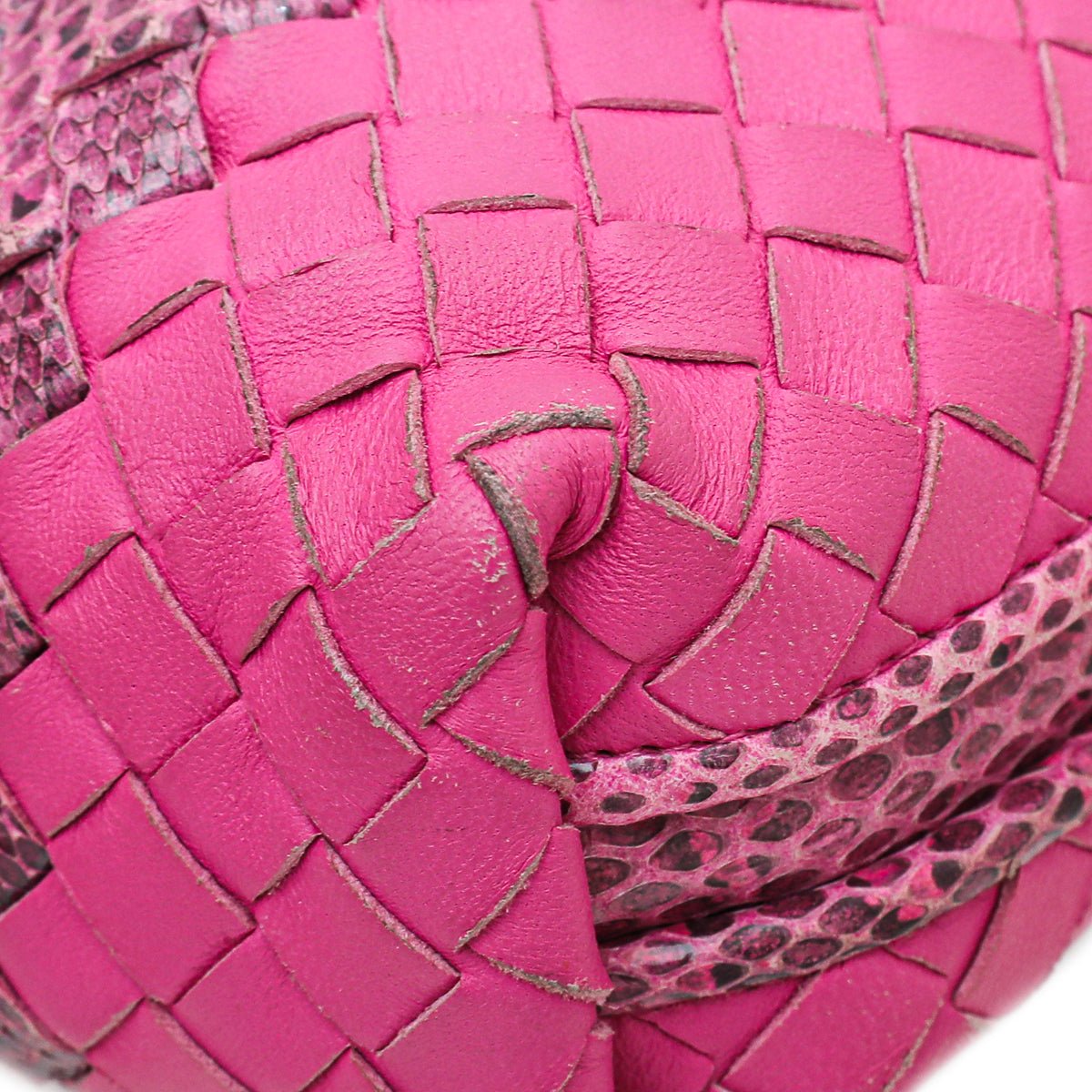 Bottega Veneta Fuchsia Intrecciato Crossbody Bag