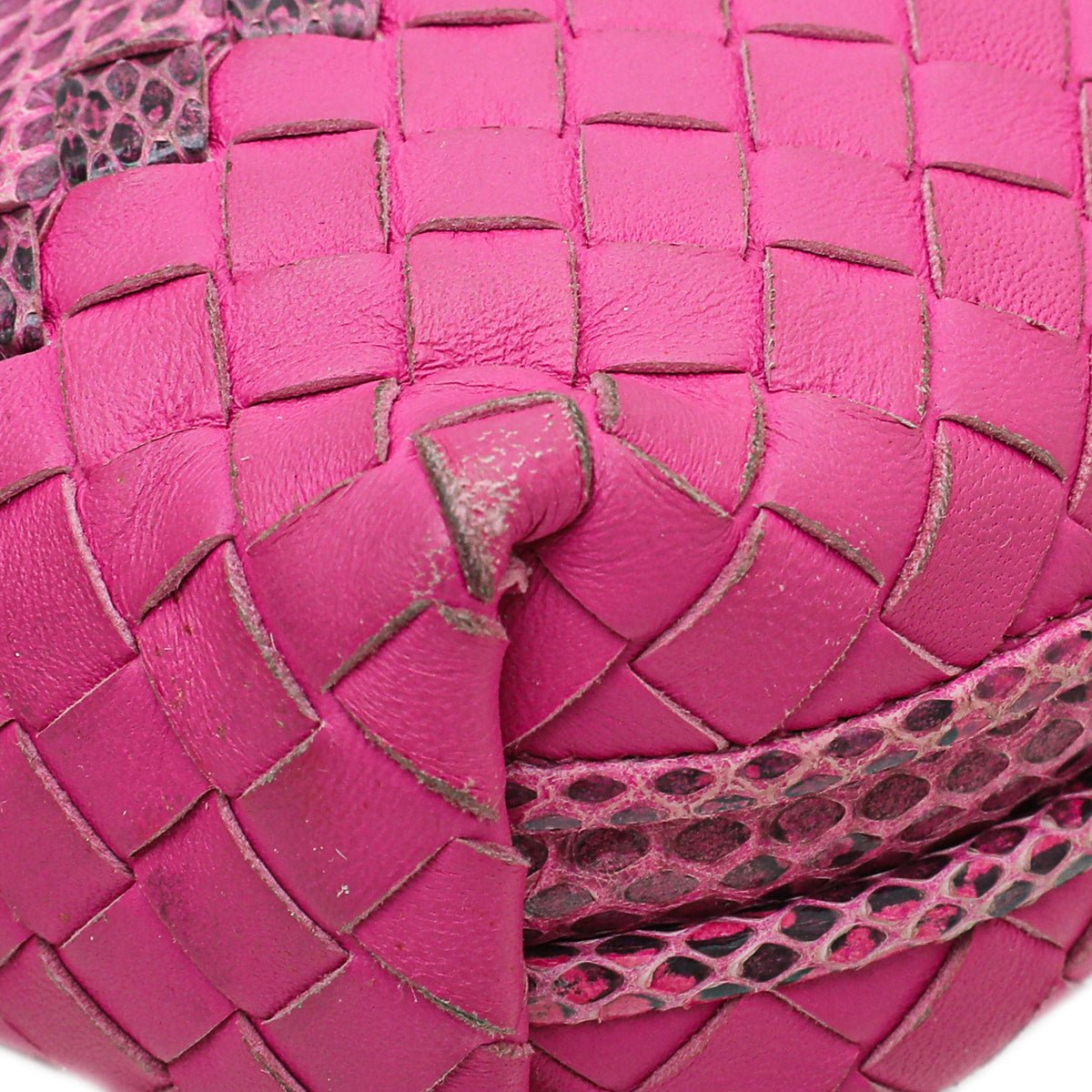 Bottega Veneta Fuchsia Intrecciato Crossbody Bag