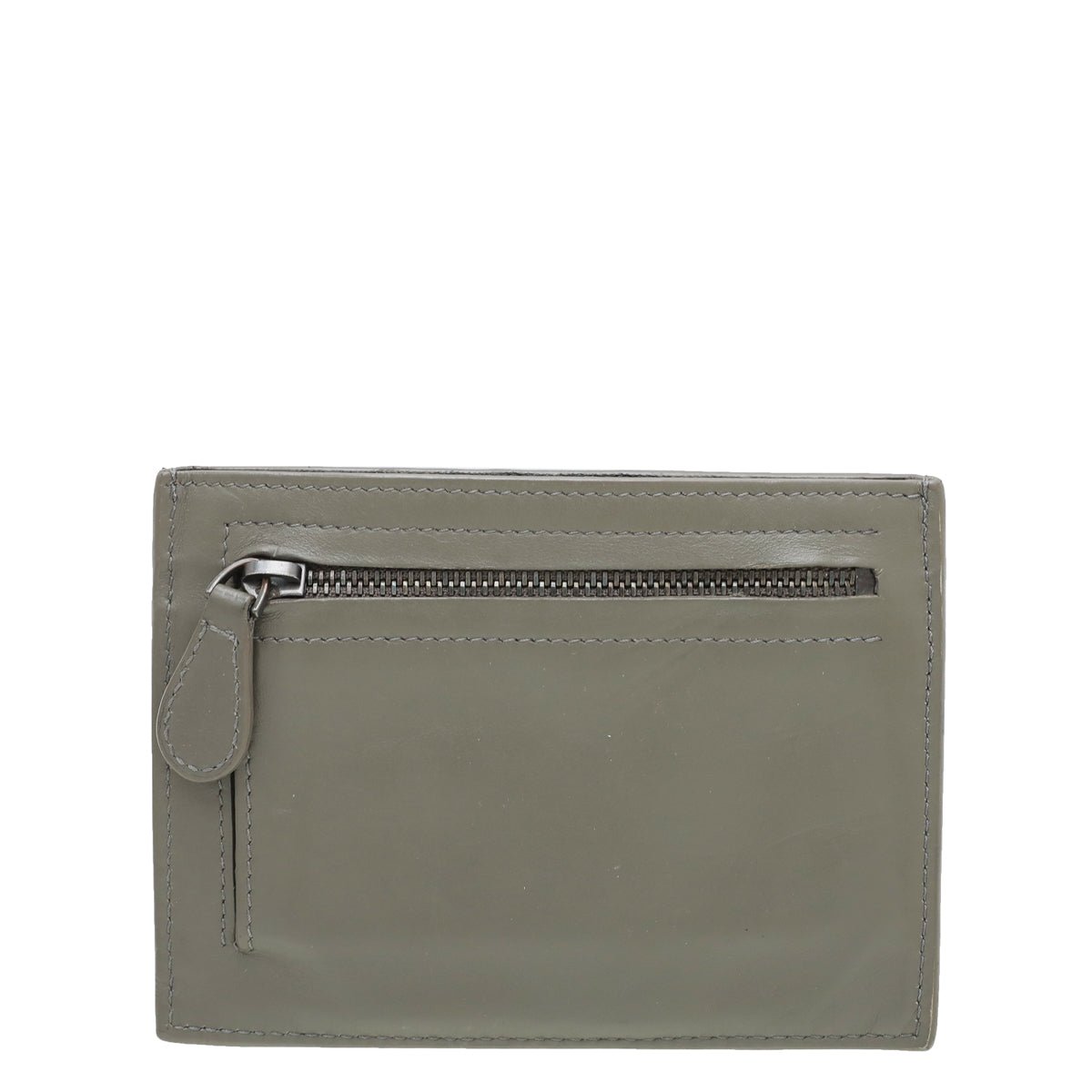 Bottega Veneta Grayish Olive Intrecciato Nappa Zipped Card Case