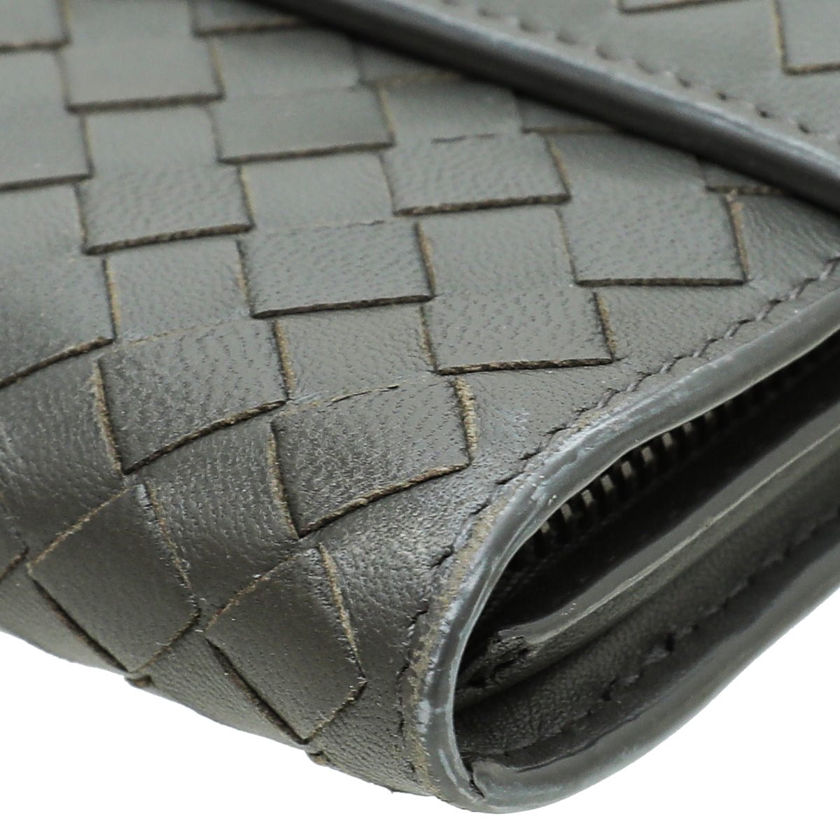 Bottega Veneta Grey Intrecciato Continental Wallet