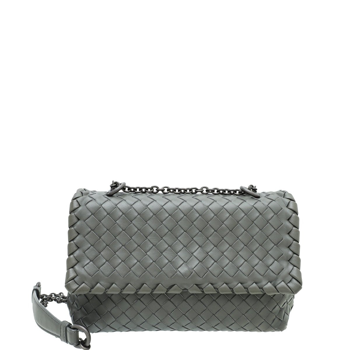 Bottega Veneta Grey Intrecciato Nappa Olimpia Chain Bag