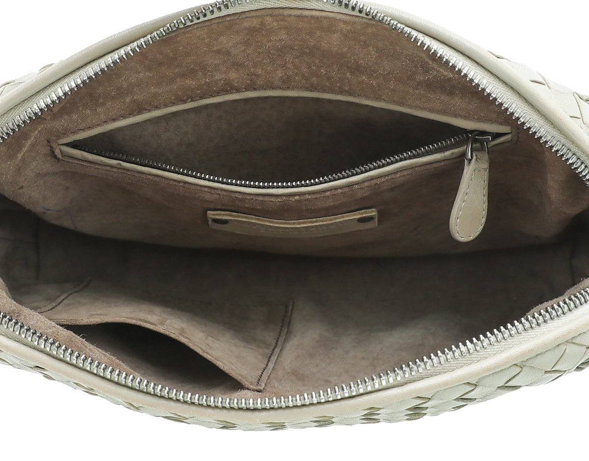 Bottega Veneta Grey Intrecciato Nodini Crossbody Bag