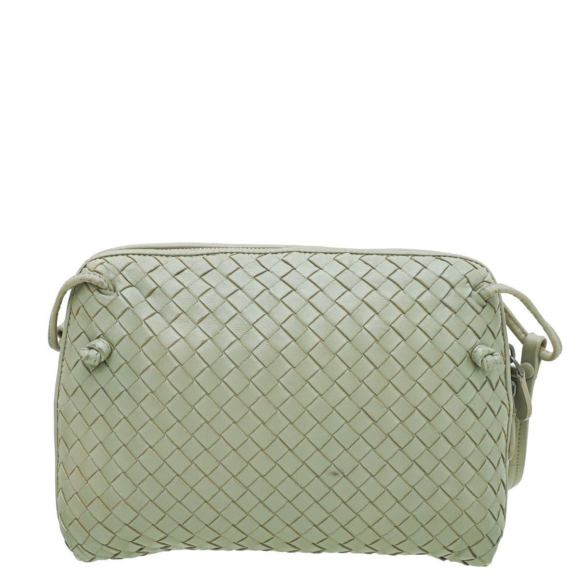 Bottega Veneta Grey Intrecciato Nodini Crossbody Bag