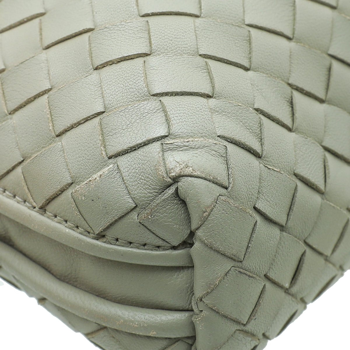 Bottega Veneta Grey Intrecciato Nodini Crossbody Bag