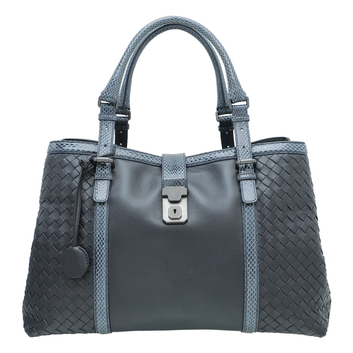 Bottega Veneta Indigo Blue Intrecciato Roma Large Bag