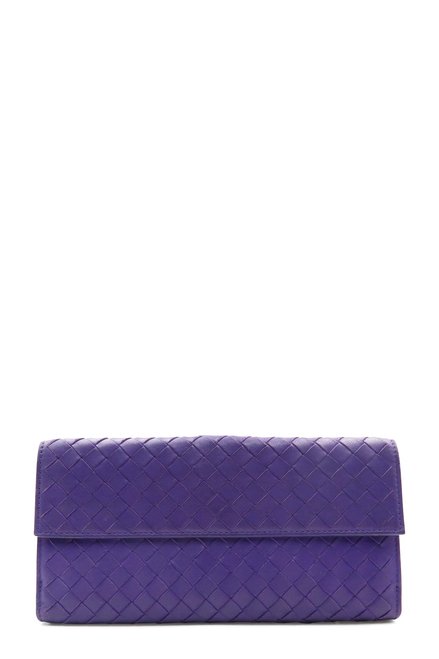 Intrecciato Foldover Continental Wallet Indigo