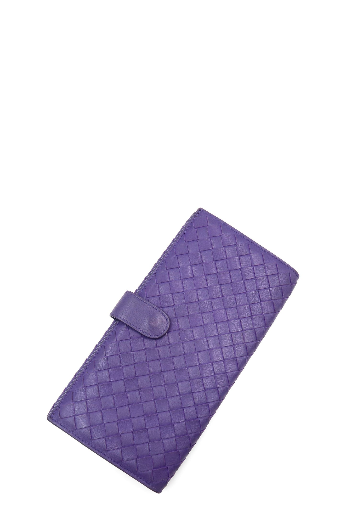 Intrecciato Foldover Continental Wallet Indigo