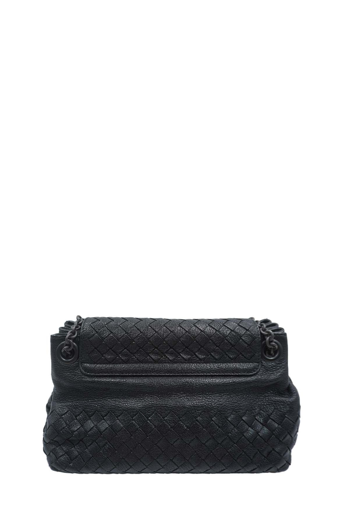 Intrecciato Madras Mini Shoulder Bag Black