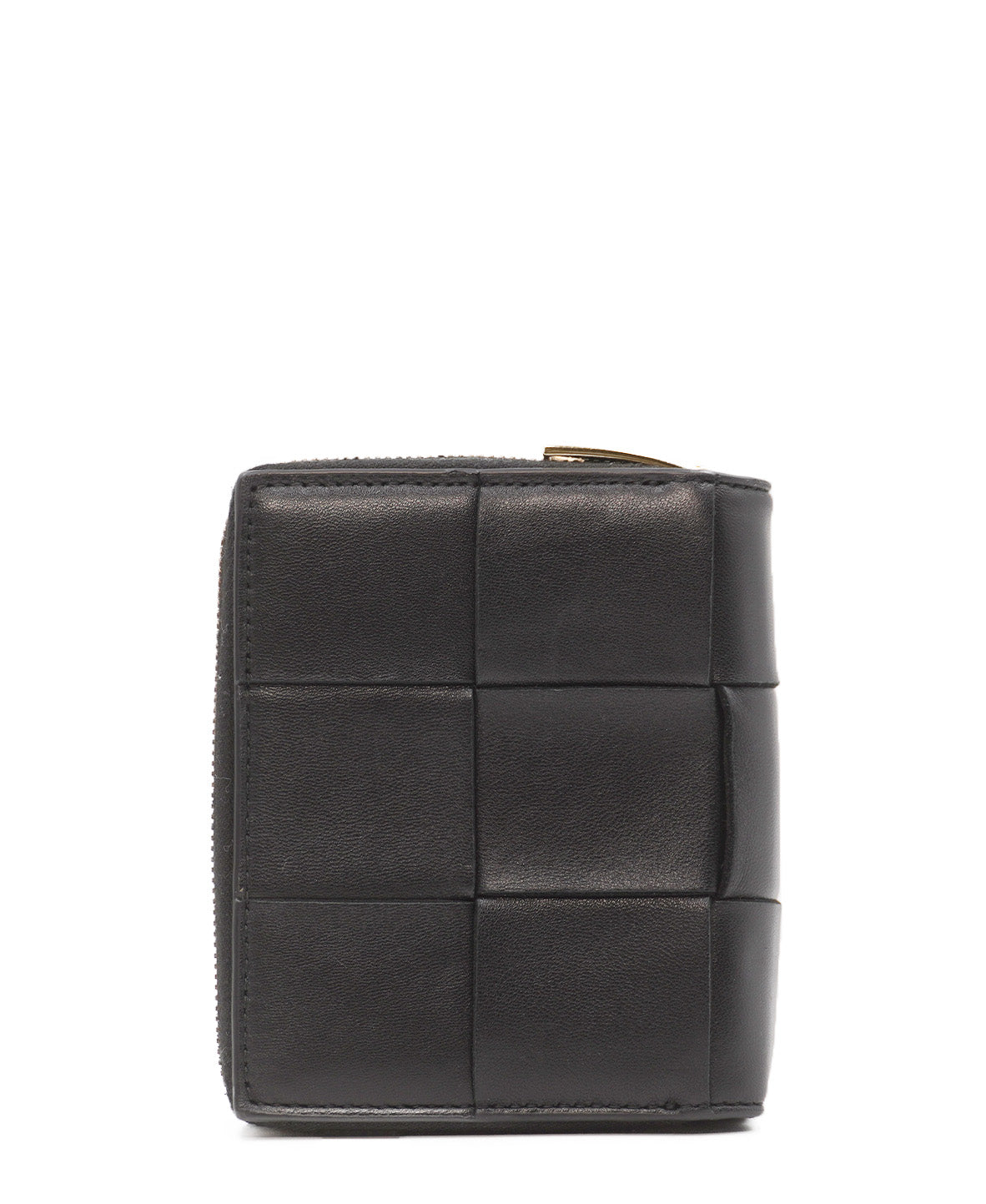 Leather Compact Wallet Black