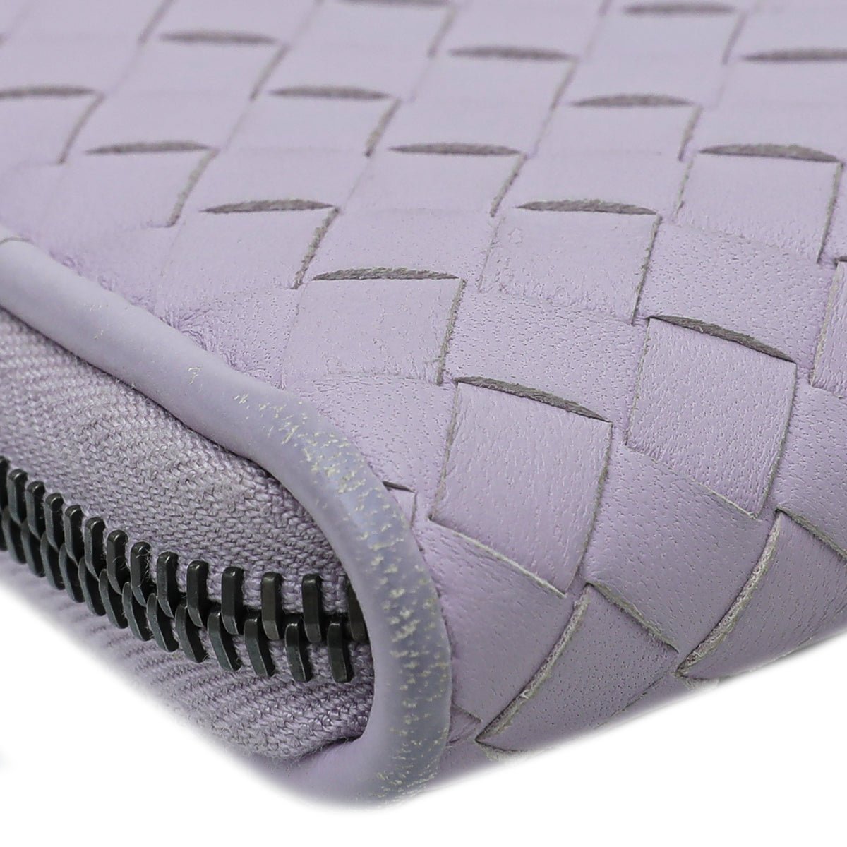 Bottega Veneta Lilac Intrecciato Zip Around Wallet