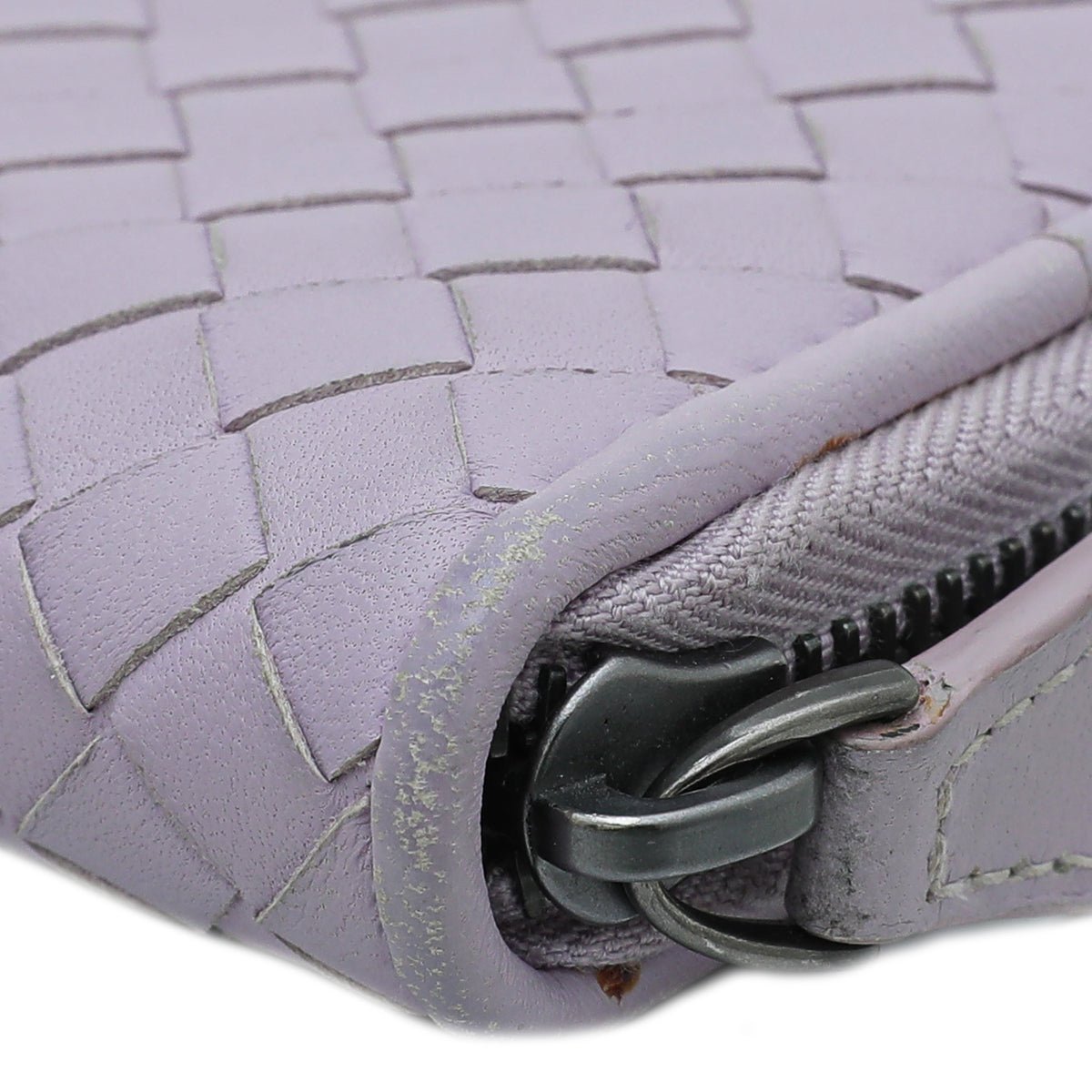 Bottega Veneta Lilac Intrecciato Zip Around Wallet