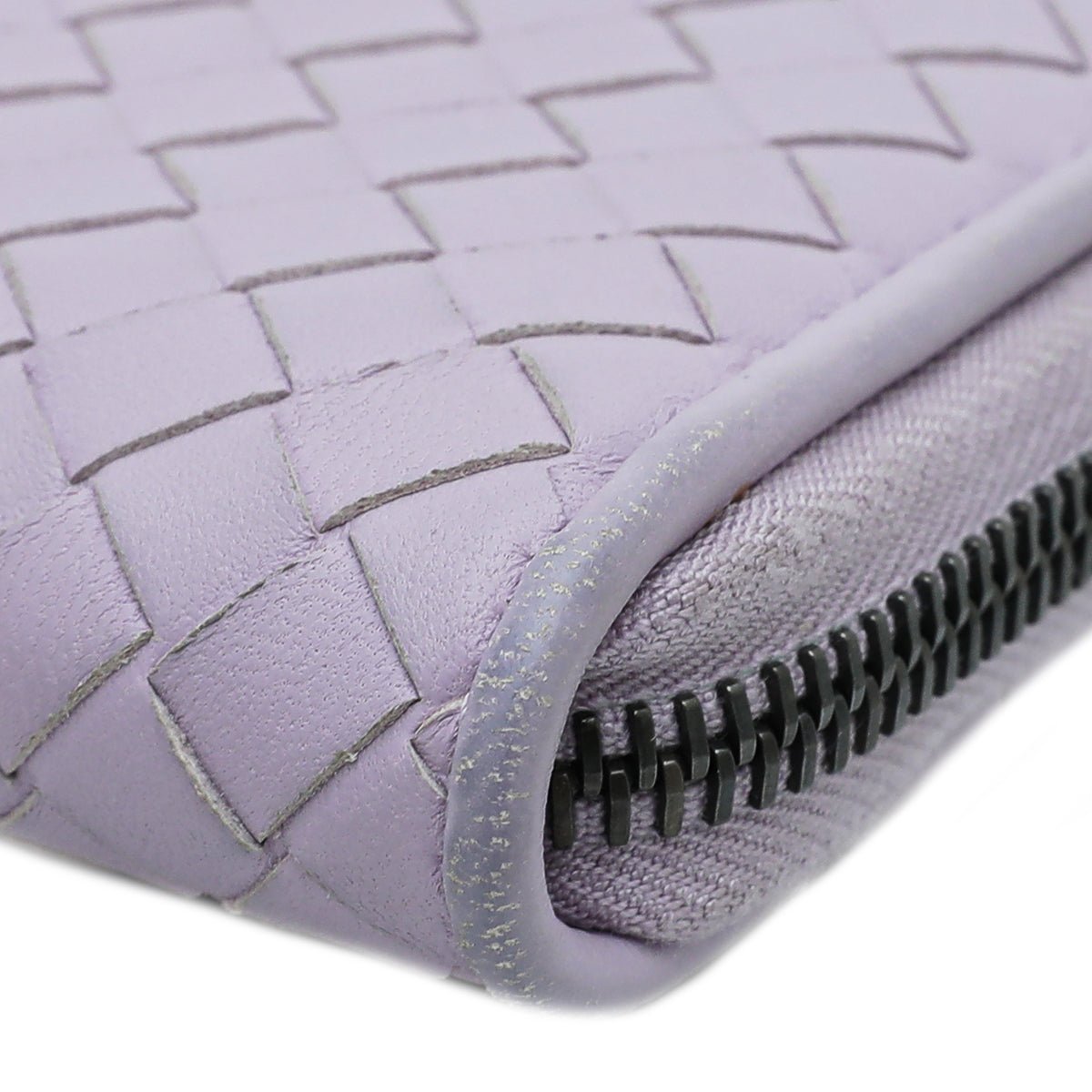 Bottega Veneta Lilac Intrecciato Zip Around Wallet