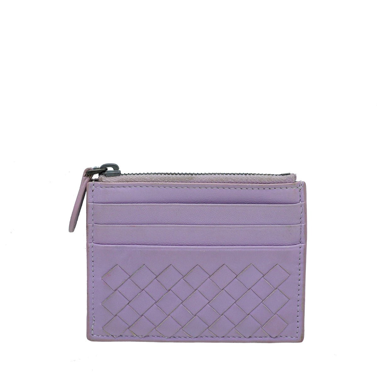 Bottega Veneta Lilac Intrecciato Zipped Card Case