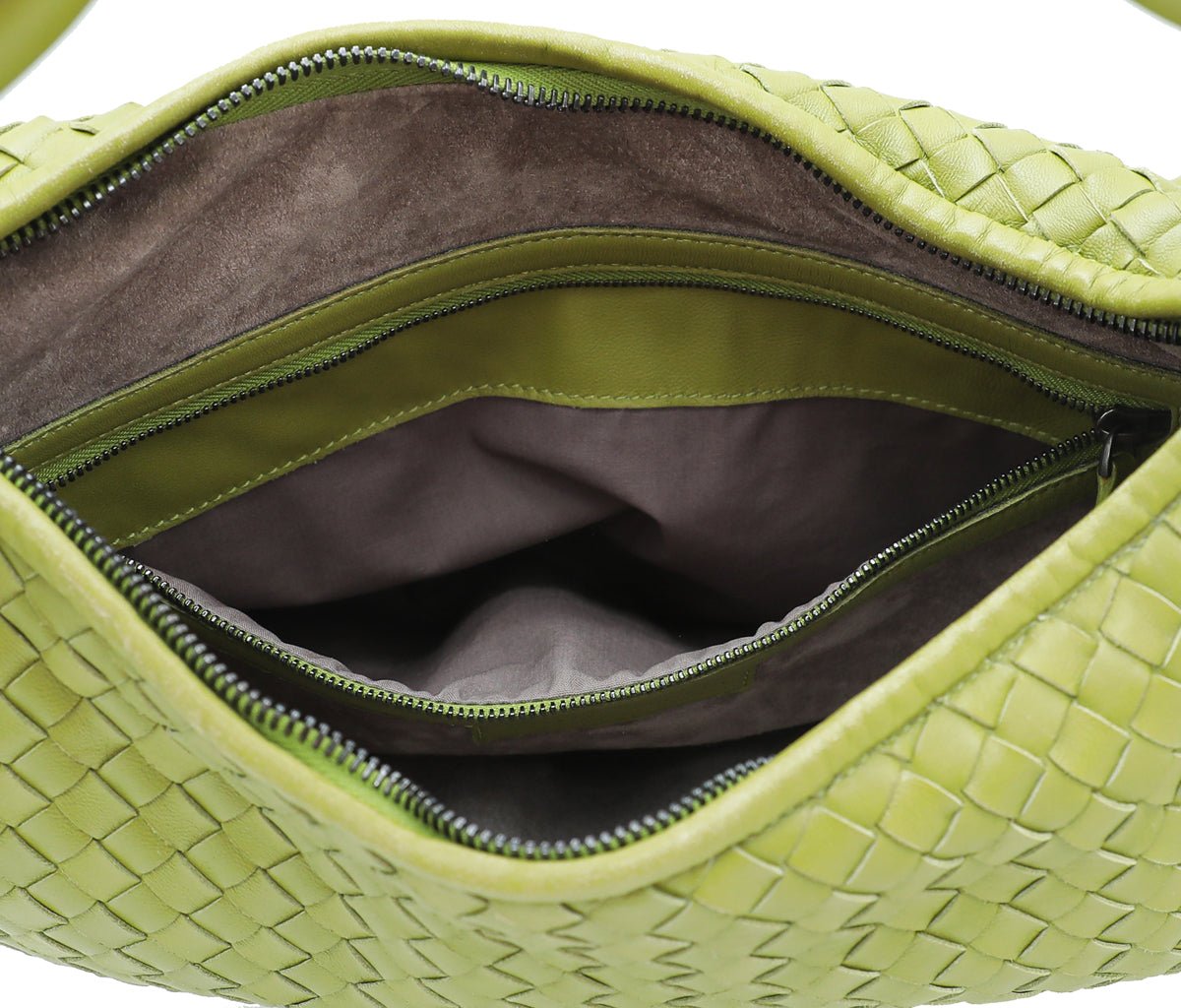 Bottega Veneta Lime Green Nappa Hobo Bag