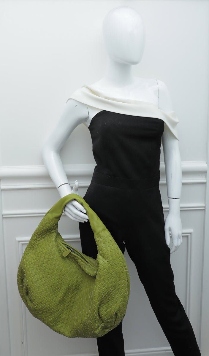 Bottega Veneta Lime Green Nappa Hobo Bag