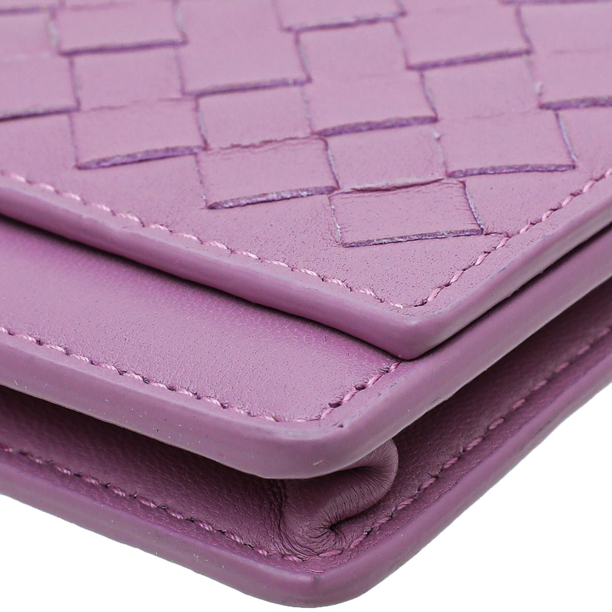 Bottega Veneta Mauve Intrecciato Flap Card Wallet