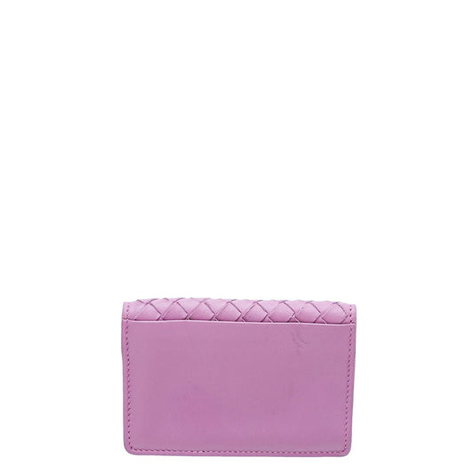 Bottega Veneta Mauve Intrecciato Flap Card Wallet