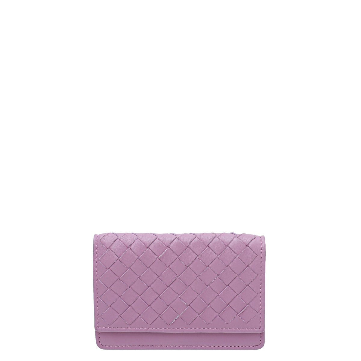 Bottega Veneta Mauve Intrecciato Flap Card Wallet