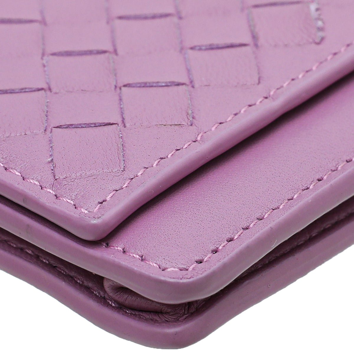 Bottega Veneta Mauve Intrecciato Flap Card Wallet