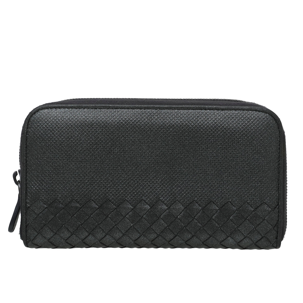 Bottega Veneta Metallic Dark grey Intrecciato Nappa Zip Around Wallet