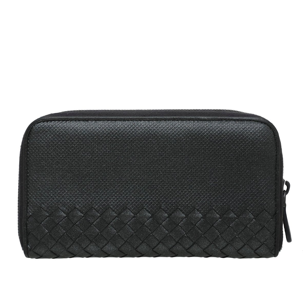 Bottega Veneta Metallic Dark grey Intrecciato Nappa Zip Around Wallet